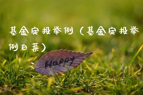 基金定投举例（基金定投举例白菜）_https://www.fsyjjx.cn_问财精选_第1张