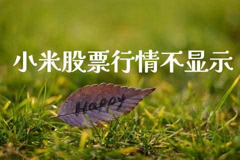 小米股票行情不显示_https://www.fsyjjx.cn_股市分析_第1张
