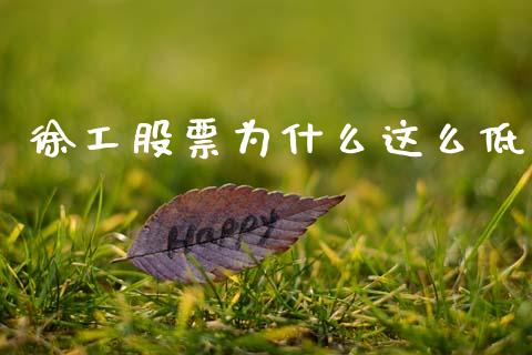 徐工股票为什么这么低_https://www.fsyjjx.cn_理财资讯_第1张