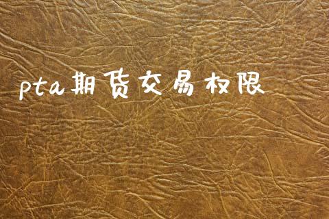 pta期货交易权限_https://www.fsyjjx.cn_期货在线_第1张