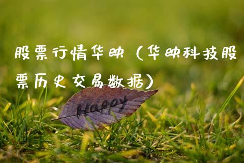 股票行情华映（华映科技股票历史交易数据）_https://www.fsyjjx.cn_股市分析_第1张