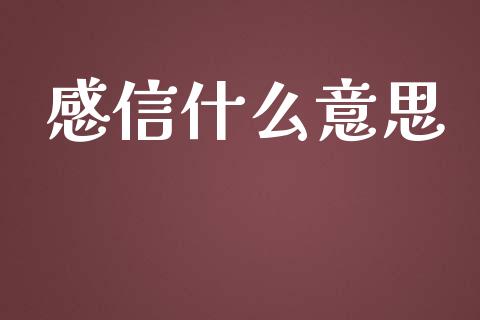 感信什么意思_https://www.fsyjjx.cn_问财精选_第1张