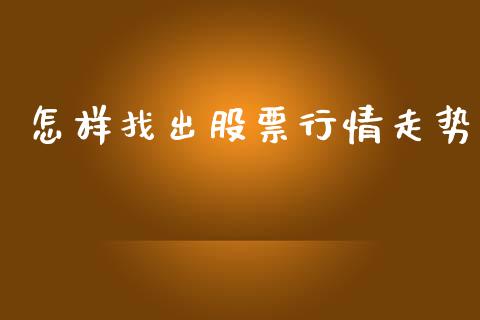 怎样找出股票行情走势_https://www.fsyjjx.cn_股市分析_第1张