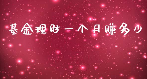 基金理财一个月赚多少_https://www.fsyjjx.cn_问财精选_第1张