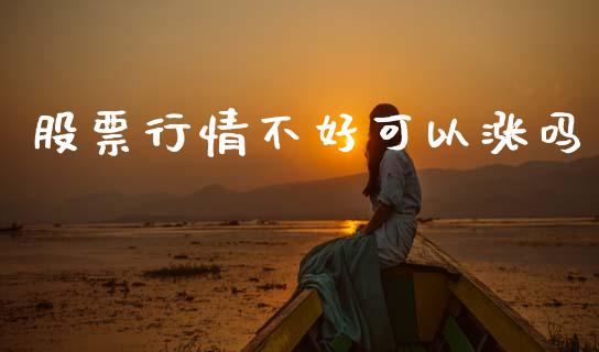 股票行情不好可以涨吗_https://www.fsyjjx.cn_股市分析_第1张
