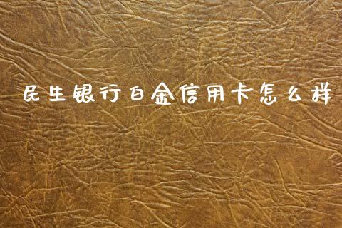 民生银行白金信用卡怎么样_https://www.fsyjjx.cn_股市分析_第1张