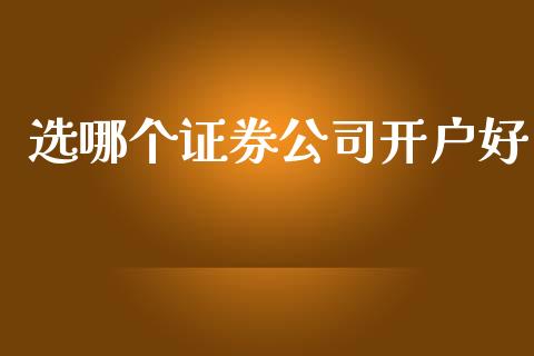 选哪个证券公司开户好_https://www.fsyjjx.cn_理财资讯_第1张