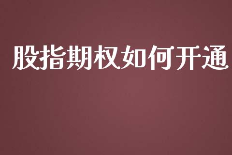 股指期权如何开通_https://www.fsyjjx.cn_期货研报_第1张