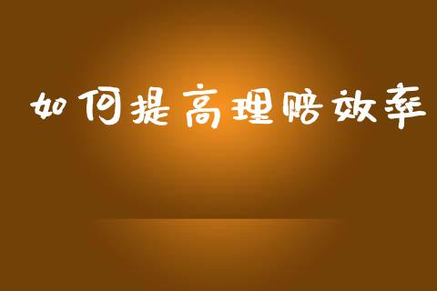 如何提高理赔效率_https://www.fsyjjx.cn_期货在线_第1张
