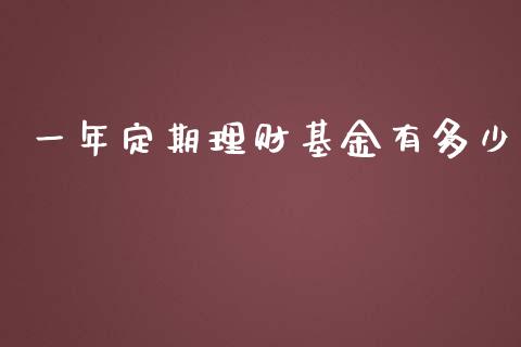一年定期理财基金有多少_https://www.fsyjjx.cn_问财精选_第1张