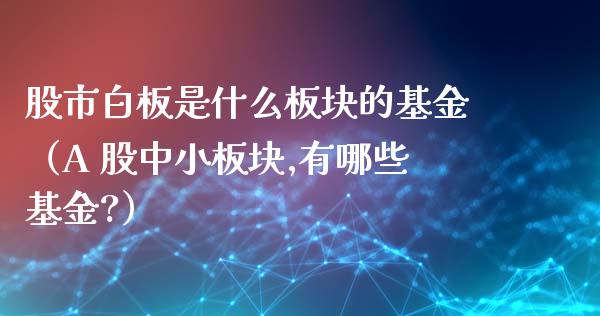 股市白板是什么板块的基金（A 股中小板块,有哪些基金?）_https://www.fsyjjx.cn_问财精选_第1张