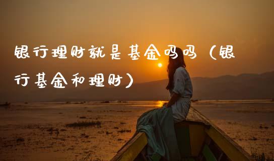 银行理财就是基金吗吗（银行基金和理财）_https://www.fsyjjx.cn_问财精选_第1张