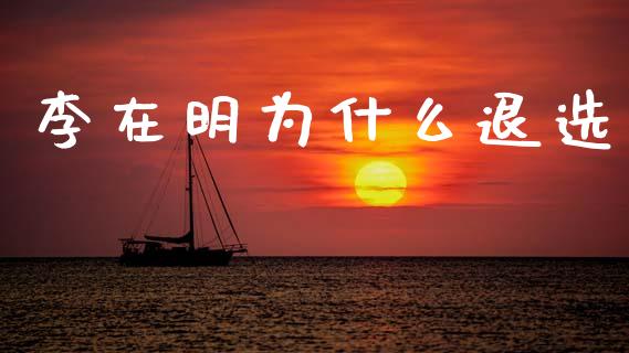李在明为什么退选_https://www.fsyjjx.cn_期货研报_第1张