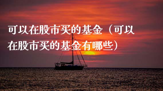 可以在股市买的基金（可以在股市买的基金有哪些）_https://www.fsyjjx.cn_理财资讯_第1张