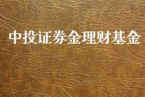 中投证券金理财基金_https://www.fsyjjx.cn_问财精选_第1张