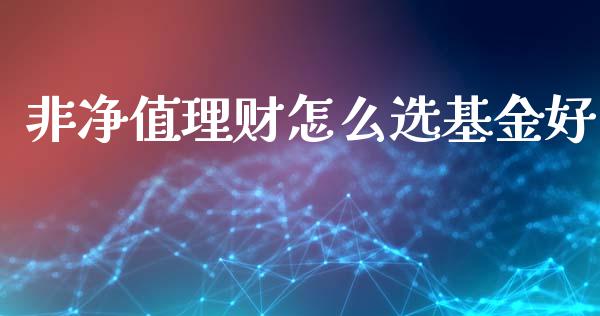 非净值理财怎么选基金好_https://www.fsyjjx.cn_问财精选_第1张