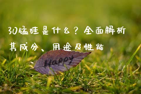30锰硅是什么？全面解析其成分、用途及性能_https://www.fsyjjx.cn_期货研报_第1张