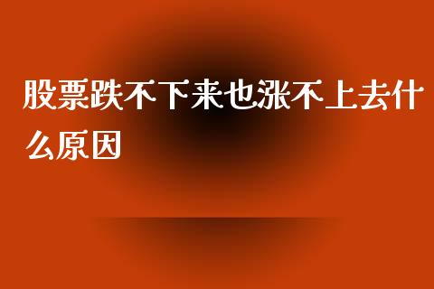 股票跌不下来也涨不上去什么原因_https://www.fsyjjx.cn_期货资讯_第1张