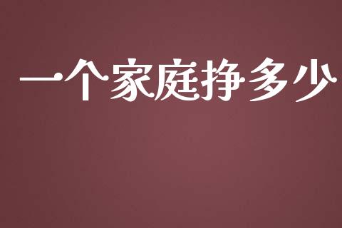 一个家庭挣多少_https://www.fsyjjx.cn_期货研报_第1张