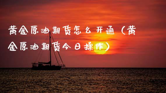 黄金原油期货怎么开通（黄金原油期货今日操作）_https://www.fsyjjx.cn_期货研报_第1张