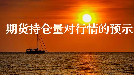 期货持仓量对行情的预示_https://www.fsyjjx.cn_期货资讯_第1张