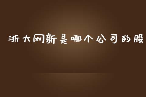 浙大网新是哪个公司的股_https://www.fsyjjx.cn_期货资讯_第1张