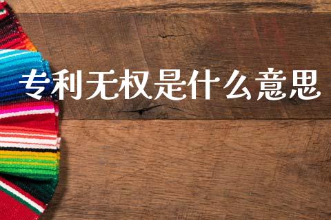专利无权是什么意思_https://www.fsyjjx.cn_期货资讯_第1张