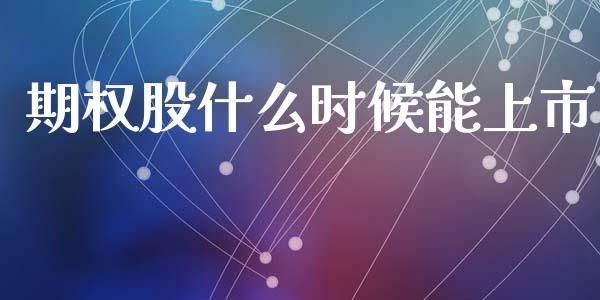 期权股什么时候能上市_https://www.fsyjjx.cn_股票指导_第1张