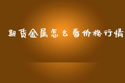 期货金属怎么看价格行情_https://www.fsyjjx.cn_期货研报_第1张