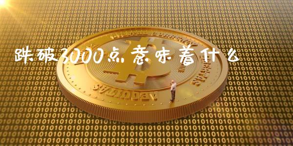 跌破3000点意味着什么_https://www.fsyjjx.cn_期货研报_第1张