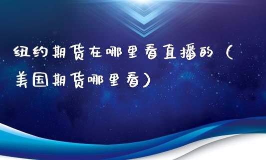 纽约期货在哪里看直播的（美国期货哪里看）_https://www.fsyjjx.cn_期货在线_第1张