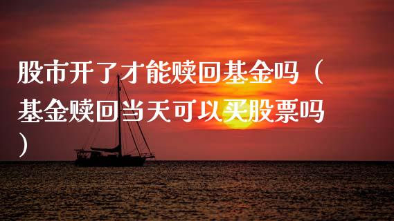 股市开了才能赎回基金吗（基金赎回当天可以买股票吗）_https://www.fsyjjx.cn_问财精选_第1张