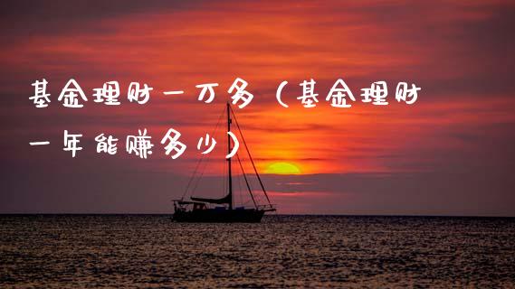 基金理财一万多（基金理财一年能赚多少）_https://www.fsyjjx.cn_理财资讯_第1张