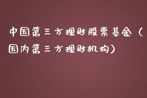 中国第三方理财股票基金（国内第三方理财机构）_https://www.fsyjjx.cn_问财精选_第1张