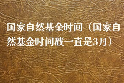 国家自然基金时间（国家自然基金时间戳一直是3月）_https://www.fsyjjx.cn_问财精选_第1张