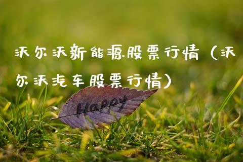 沃尔沃新能源股票行情（沃尔沃汽车股票行情）_https://www.fsyjjx.cn_股票指导_第1张