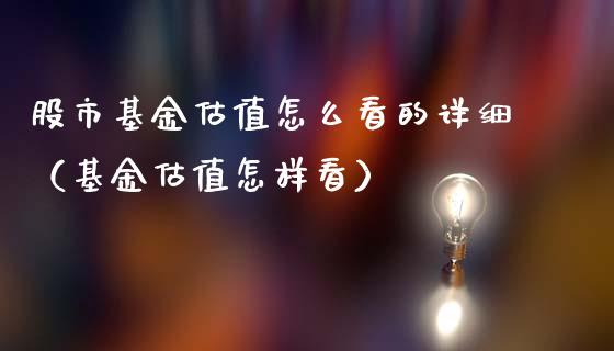 股市基金估值怎么看的详细（基金估值怎样看）_https://www.fsyjjx.cn_问财精选_第1张