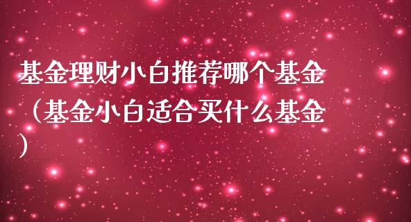 基金理财小白推荐哪个基金（基金小白适合买什么基金）_https://www.fsyjjx.cn_问财精选_第1张