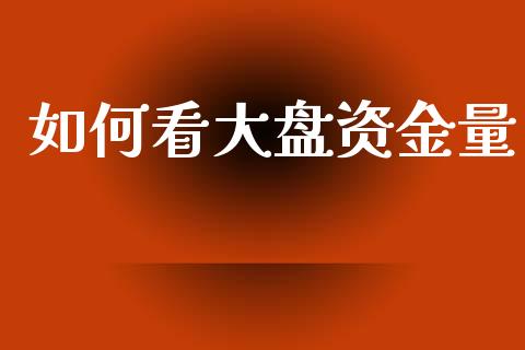 如何看大盘资金量_https://www.fsyjjx.cn_理财资讯_第1张