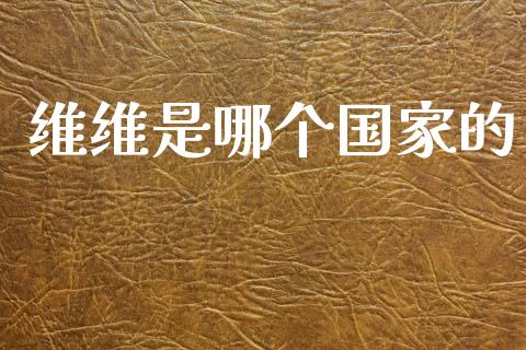 维维是哪个国家的_https://www.fsyjjx.cn_期货资讯_第1张