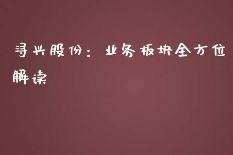 浔兴股份：业务板块全方位解读_https://www.fsyjjx.cn_理财资讯_第1张