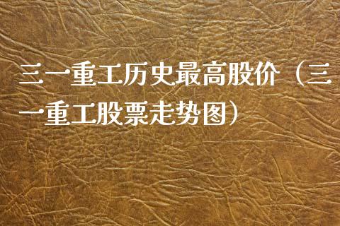 三一重工历史最高股价（三一重工股票走势图）_https://www.fsyjjx.cn_股指期货_第1张