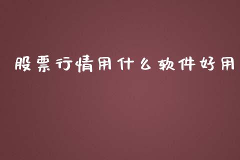 股票行情用什么软件好用_https://www.fsyjjx.cn_股票指导_第1张