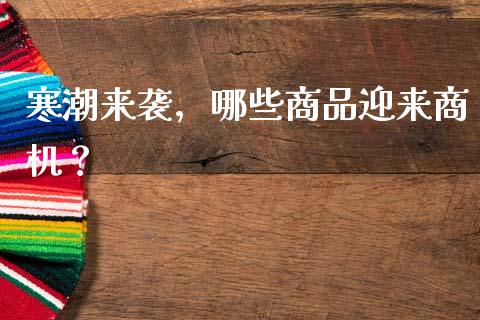 寒潮来袭，哪些商品迎来商机？_https://www.fsyjjx.cn_期货研报_第1张