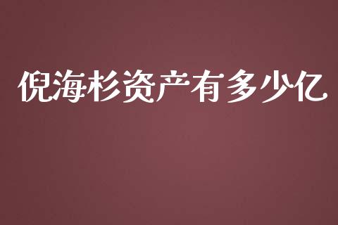 倪海杉资产有多少亿_https://www.fsyjjx.cn_股票指导_第1张