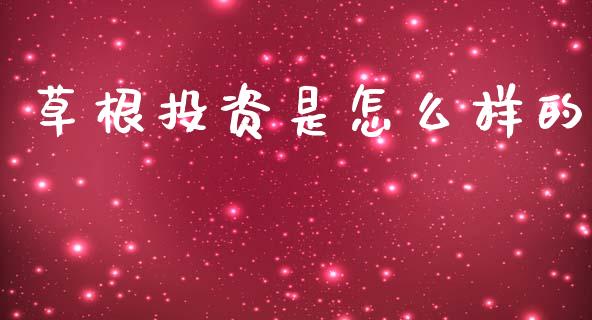 草根投资是怎么样的_https://www.fsyjjx.cn_期货在线_第1张