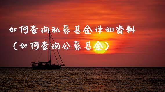 如何查询私募基金详细资料（如何查询公募基金）_https://www.fsyjjx.cn_问财精选_第1张