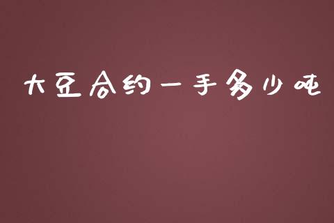 大豆合约一手多少吨_https://www.fsyjjx.cn_股指期货_第1张