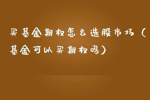 买基金期权怎么选股市场（基金可以买期权吗）_https://www.fsyjjx.cn_理财资讯_第1张
