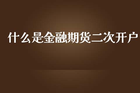 什么是金融期货二次开户_https://www.fsyjjx.cn_理财资讯_第1张